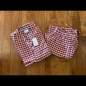 Petite Plum Men’s Large Gingham Christmas Pajamas NWT